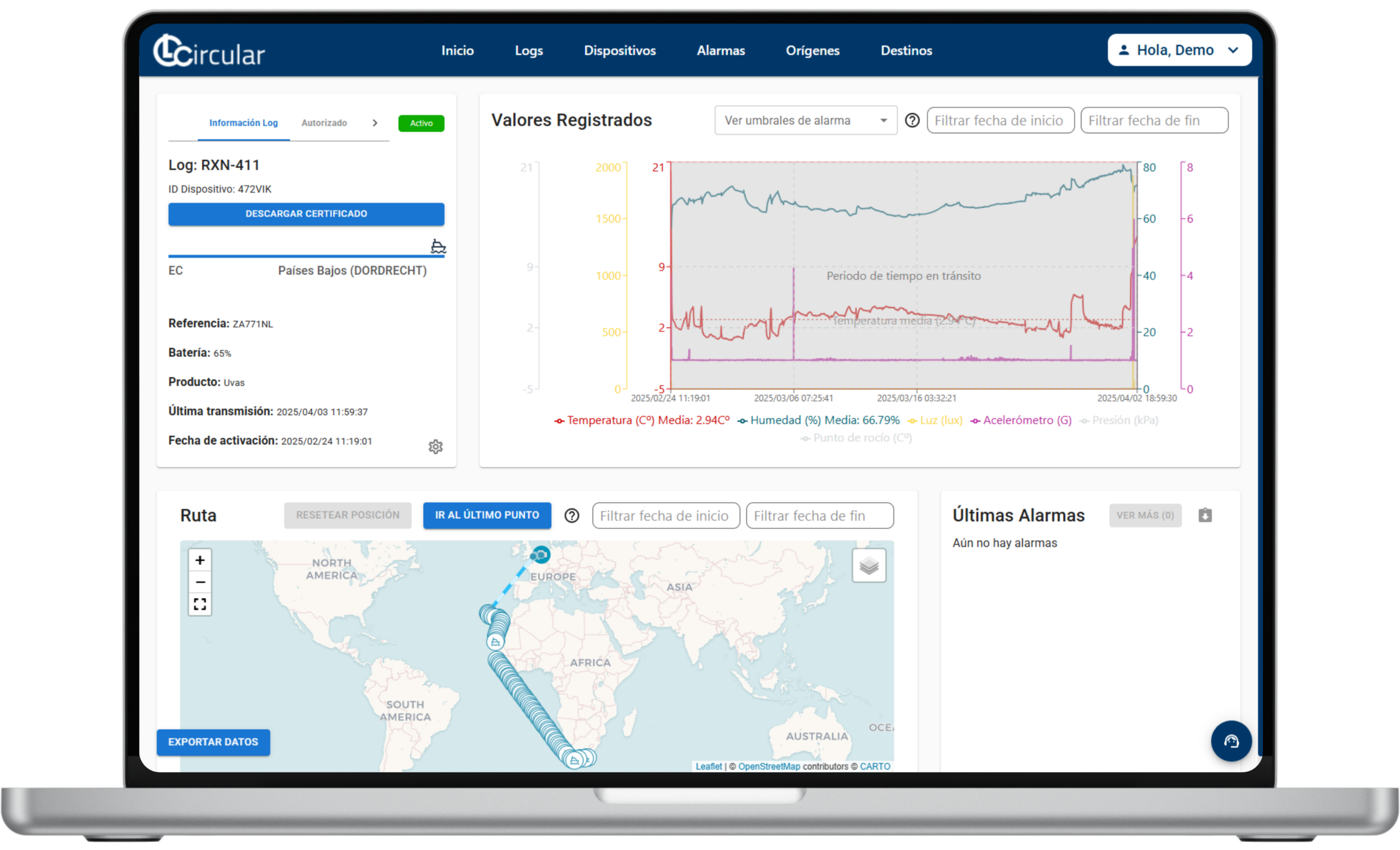 Información del log completa
